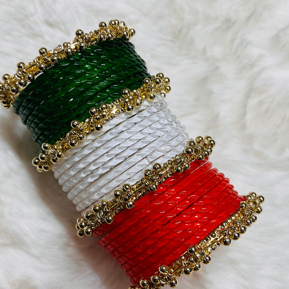 Tricolor Ghumgroo Bangle Set - Image 3