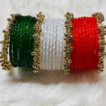 Tricolor Ghumgroo Bangle Set