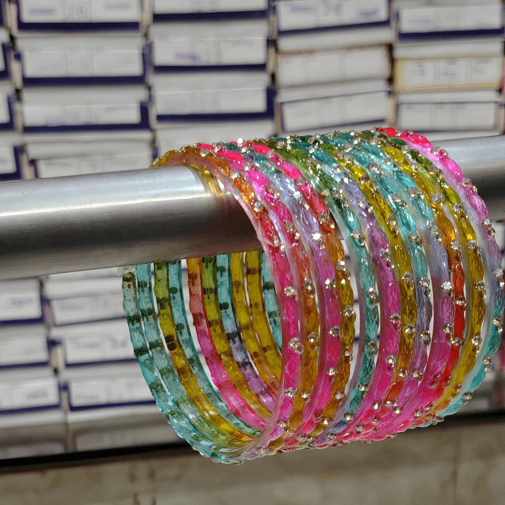 Multicolor Bangles Set (12 Pcs) - Image 4