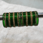 Green Bridal Glass Bangles Set (36 Bangles, 4 Kada)