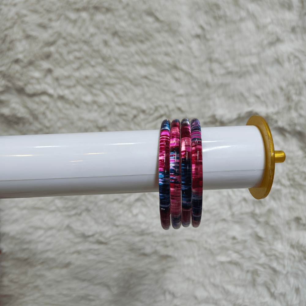 16 Jelly Bangles Blue Pink Transparent - Image 1