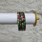 Jelly Bangles Green Pink Transparent 