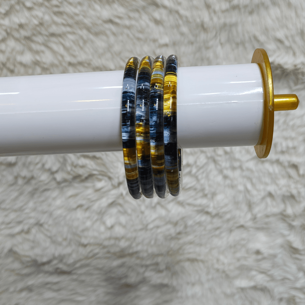19 Jelly Bangles Blue Yellow Transparent - Image 1