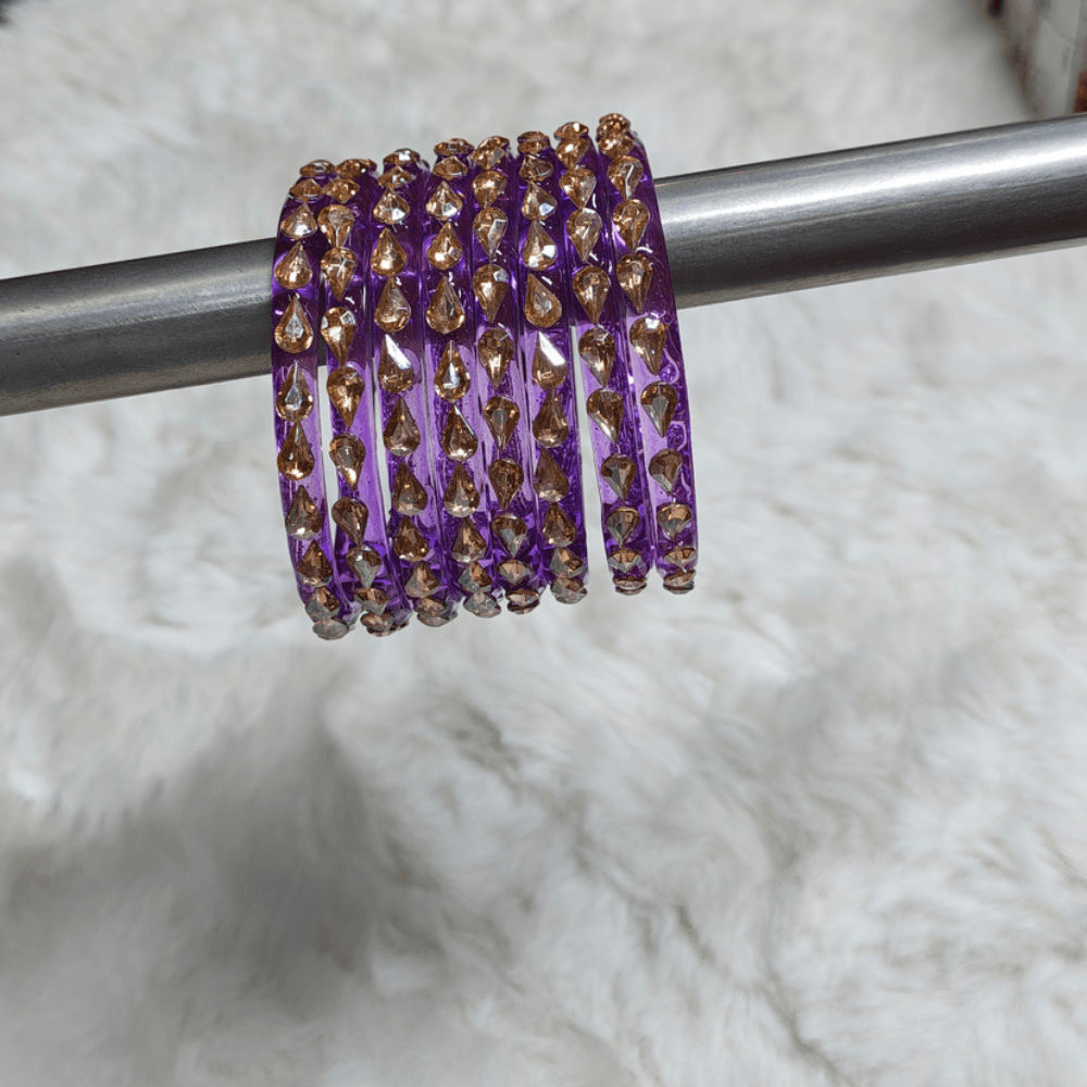 4 Violet Designer Bangles (8Pcs) - Image 1