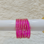 Pink & Golden Glass Bangles
