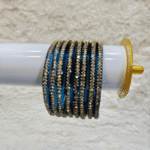   Blue& Golden Glass Bangles