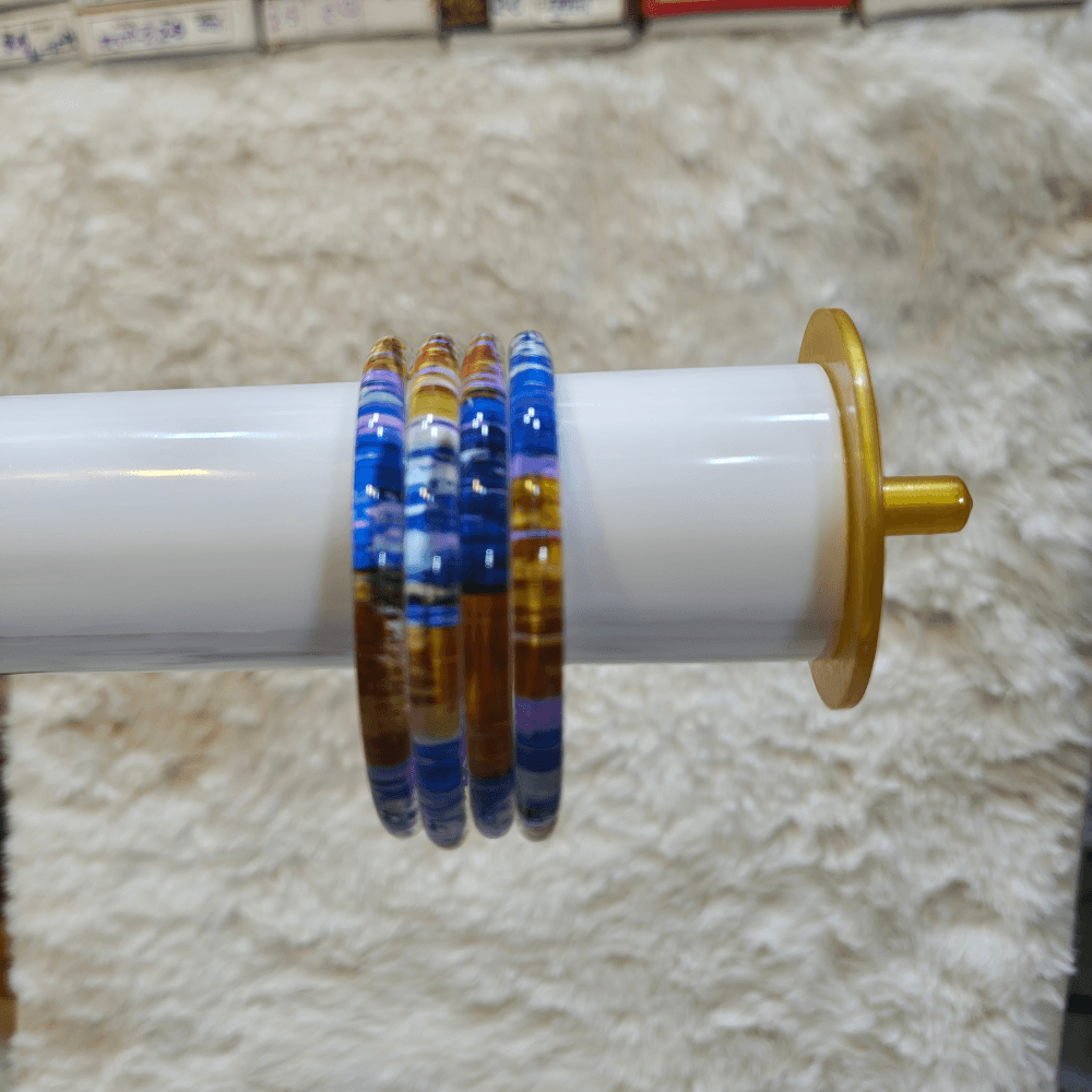 7 Jelly Bangles Blue Yellow Transparent - Image 1