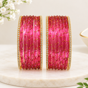 Pink Crystal Bangles for Women