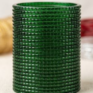 Green Glass Cut Bangles (24Pcs)
