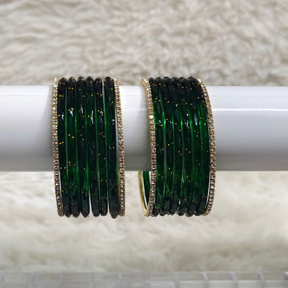 Green Crystal Bangles for Women - Image 3