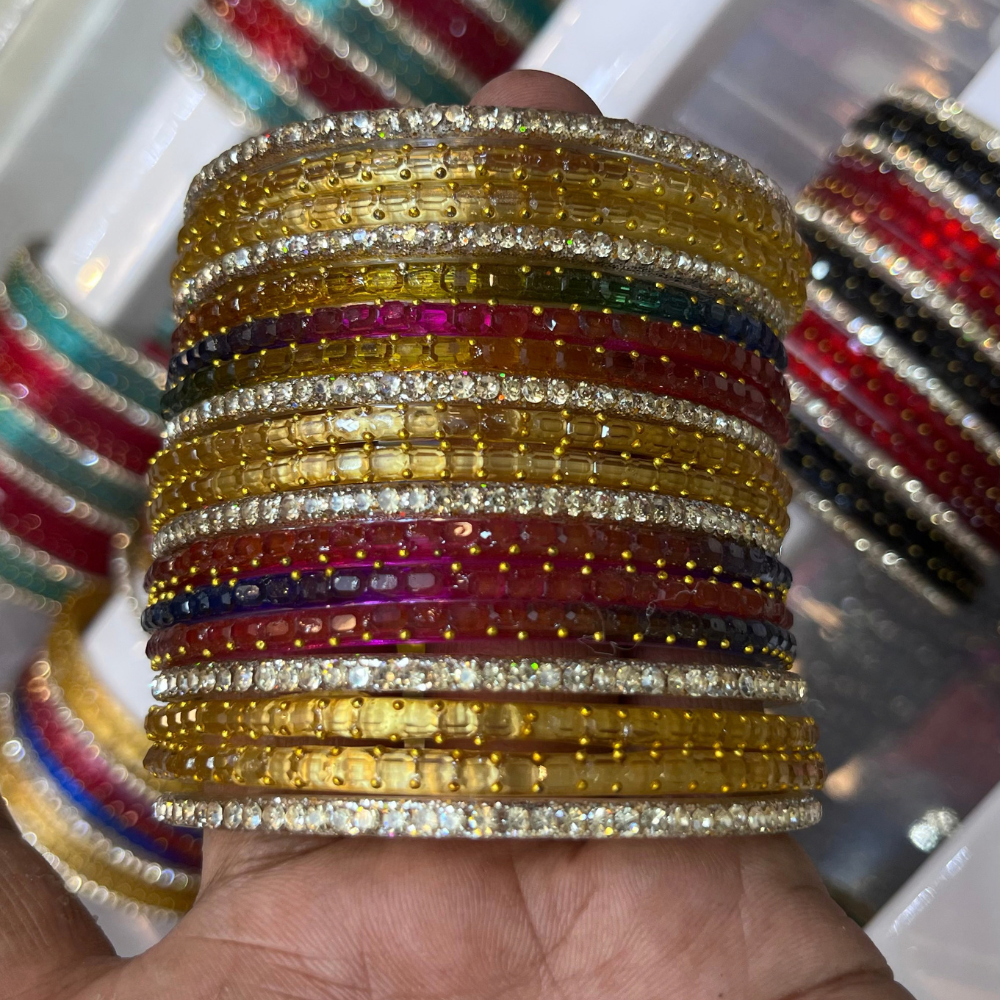 Multicolor Traditional Bridal Bangles (24 Bangles, 6 Kada) - Image 4