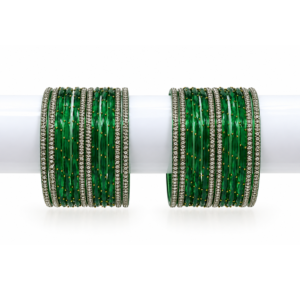 Royal Sky Blue Stone Studded Bangles Set for Women | Traditional Party Wear Jewellery