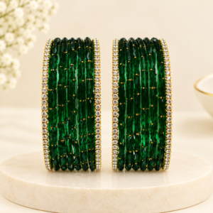 Green Crystal Bangles for Women